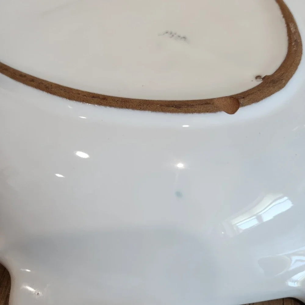 Caleca Greco Hand Painted Italy Fish Shaped Server Platter Marina Yellow Blue